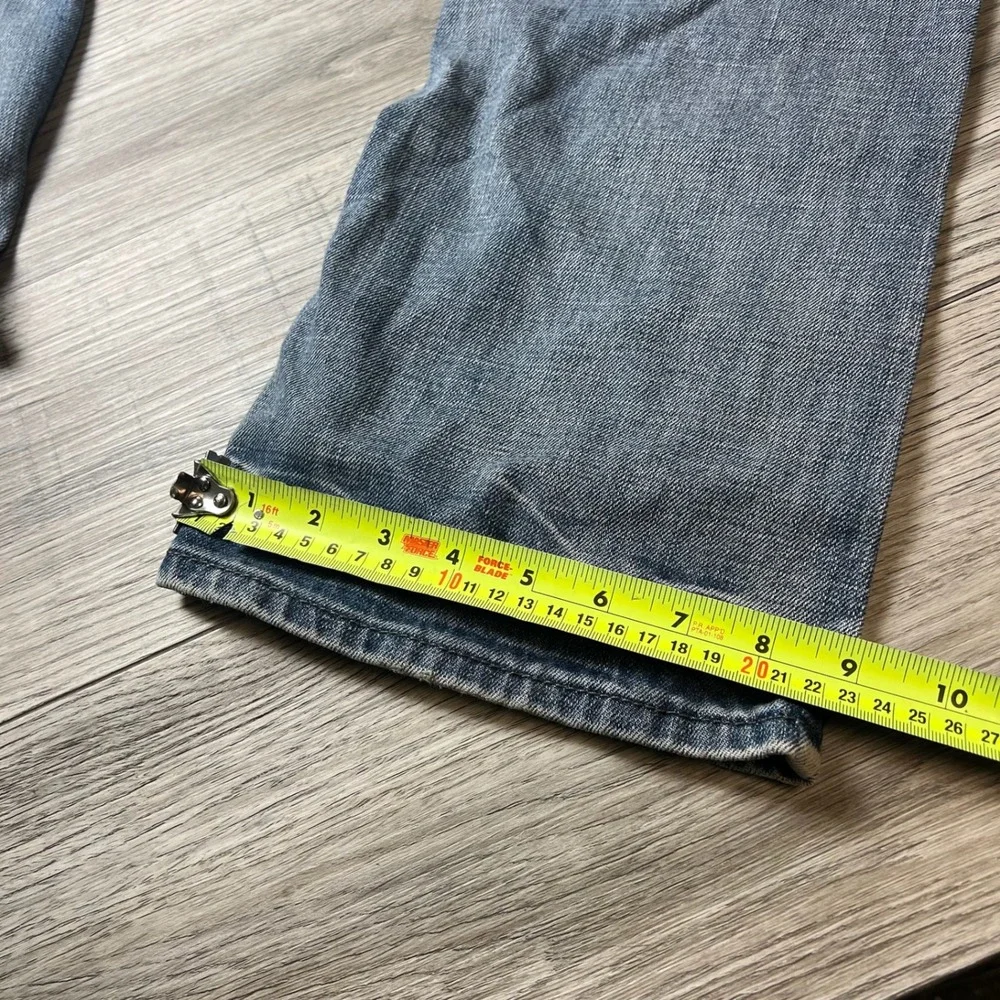 Flypaper Jeans Mens 30x30 Blue Light Wash Distressed Cross Embroidered Y2K Baggy